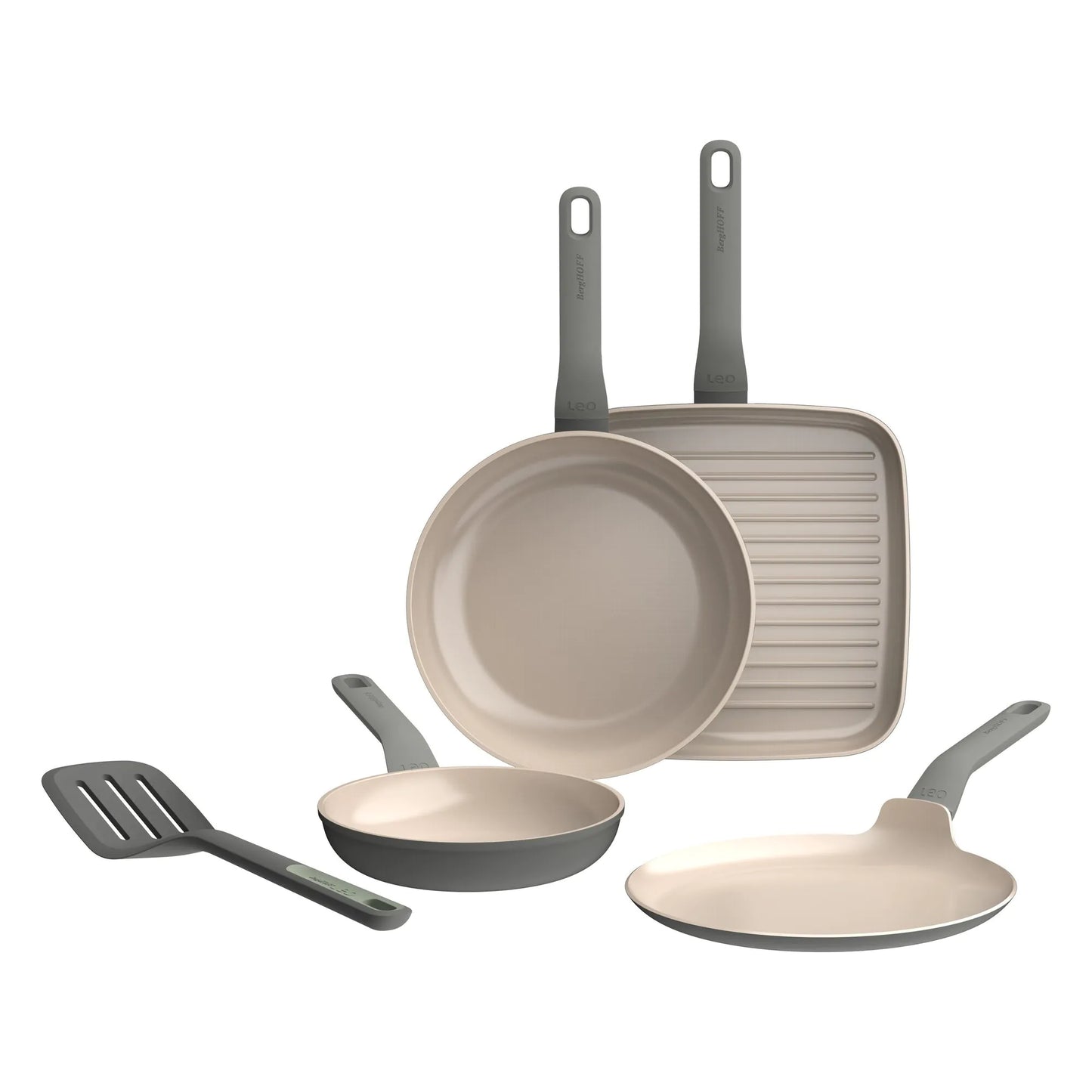 set 4 padelle antiaderenti con paletta balance