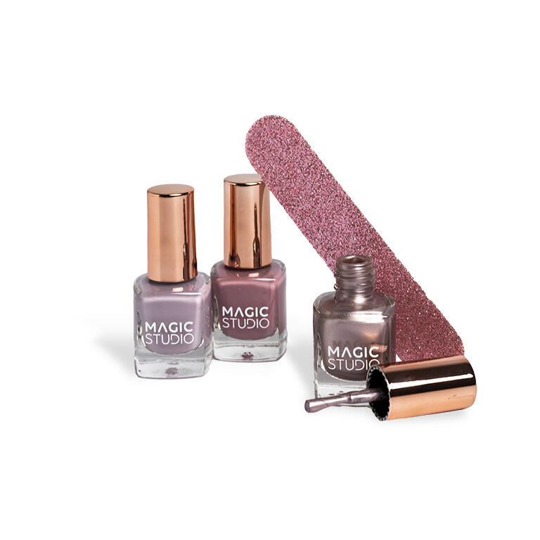 Magic Studio set smalti Rose Quartz Nail Trio con 3 smalti e lima