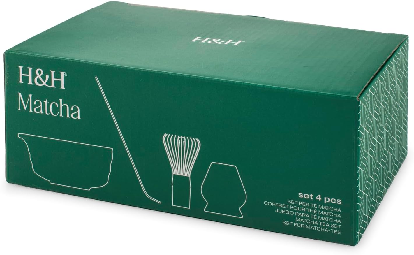 H&H Confezione 4 pezzi matcha tea in porcellana rosa