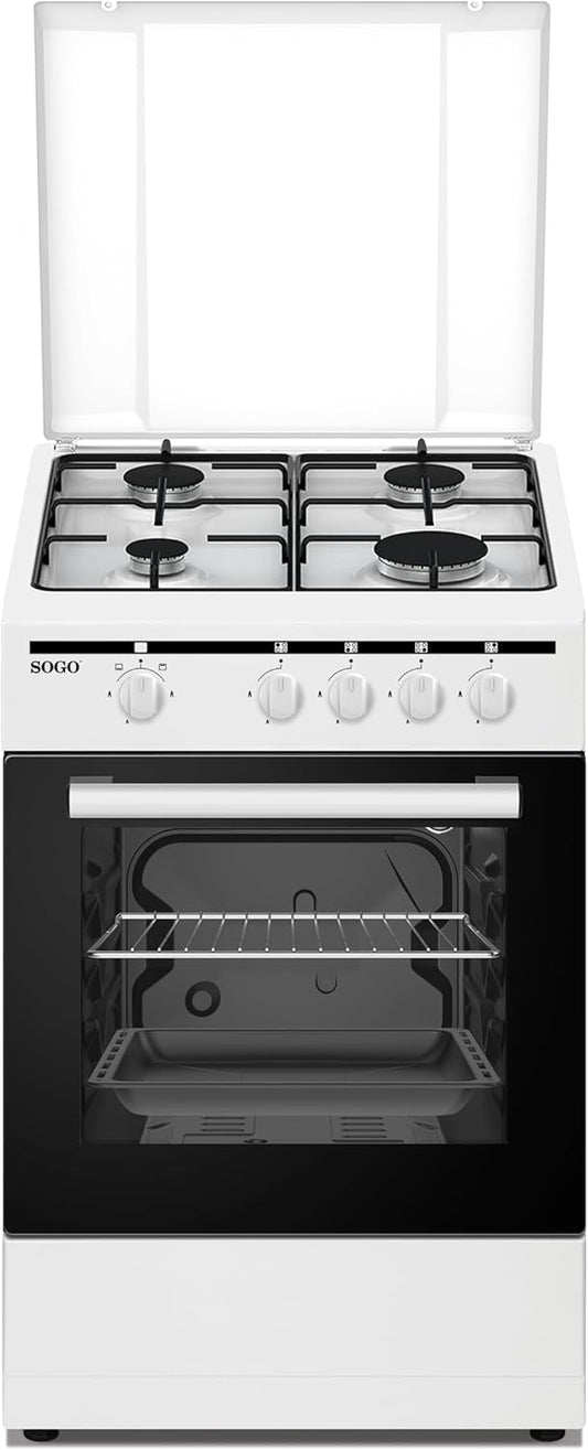 Cucina a gas a 4 fuochi- 49 litri - 50x55 cm - bianca - SOGO