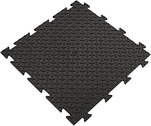 Piastrella in PVC morbida nera, superficie con disegno in rilievo "chicchi di riso" 50X50X10