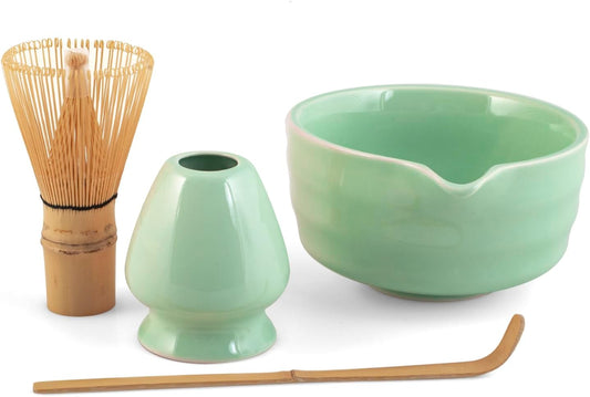 H&H Confezione 4 pezzi matcha tea in porcellana verde