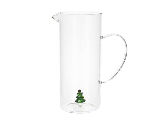 H&H Caraffa Miniatura Albero Natale in vetro borosilicato 1,5 lt