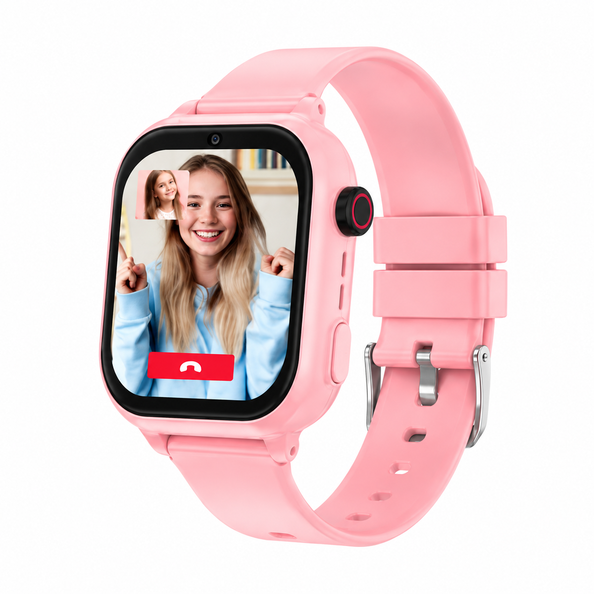Unico SW2795 Smartwatch Bambini 4G con GPS e Display 1,83 Pollici, Batteria 750 mAh, Custodia in Silicone e Cordino, Rosa