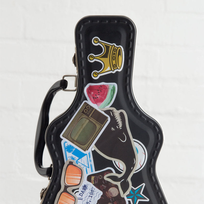 Porta pranzo "Rockstar" â?" Lunch box in metallo a forma di custodia per chitarra