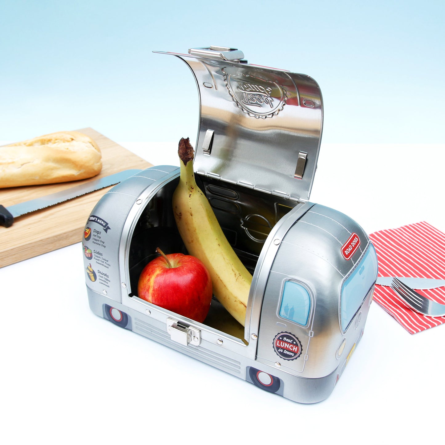 Lunch Box in Latta a Forma di Food Truck â?" Porta Pranzo Vintage con Manico