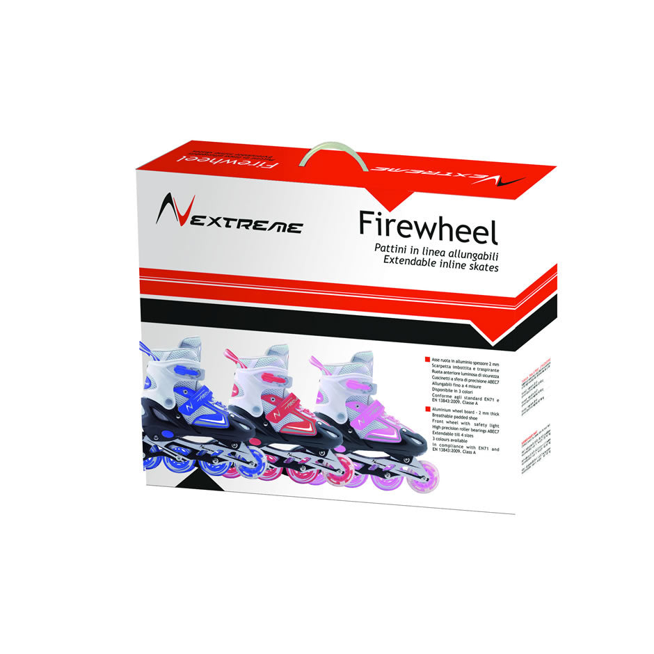Pattini in Linea Firewheel Rosa Regolabili Misura M (34-37) -