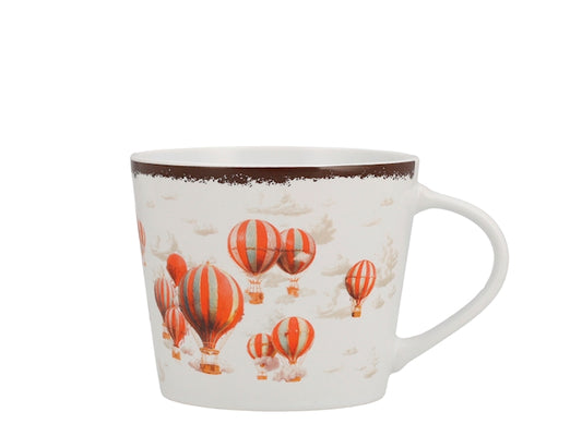 Tazza Jumbo NBC Holiday Story Mongolfiere 420 ml in Ceramica Bianca con Decorazioni Colorate, Design Vintage, Idea Regalo Natalizia H&H