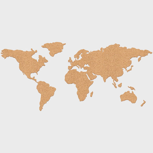 Luckies of London Corkboard Map - Mappamondo in sughero autoadesivo con puntine - Idea regalo viaggio