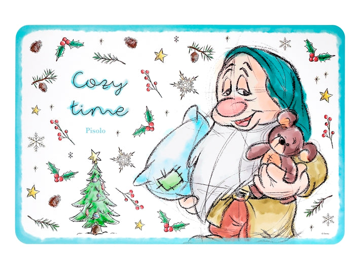 Tovaglietta Natalizia Pisolo Nani Xmas 45x30 cm in Polipropilene, Decorazione  Sette Nani, Tovaglietta Americana per Colazione e Pranzo Home in rombo