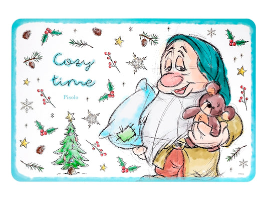 Tovaglietta Natalizia Pisolo Nani Xmas 45x30 cm in Polipropilene, Decorazione  Sette Nani, Tovaglietta Americana per Colazione e Pranzo Home in rombo