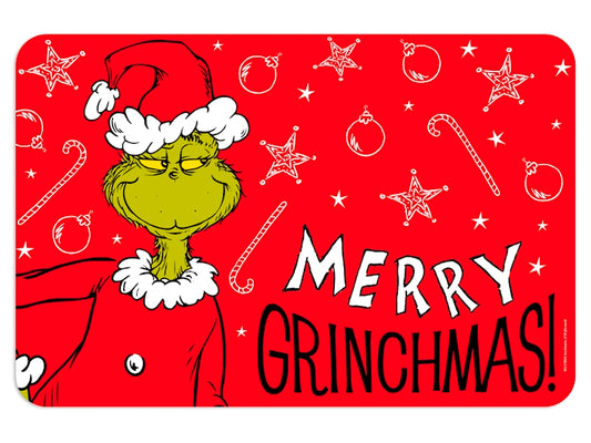 Tovaglietta Natalizia Grinch Xmas Rossa 45x30 cm in Polipropilene, Tovaglietta Americana con Decorazione Natalizia per Colazione e Pranzo Home in rombo