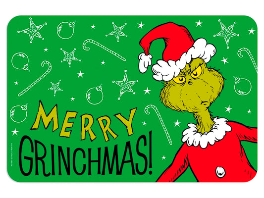 Tovaglietta Natalizia Grinch Xmas Verde 45x30 cm in Polipropilene, Tovaglietta Americana con Decorazione Natalizia per Colazione e Pranzo Home in rombo