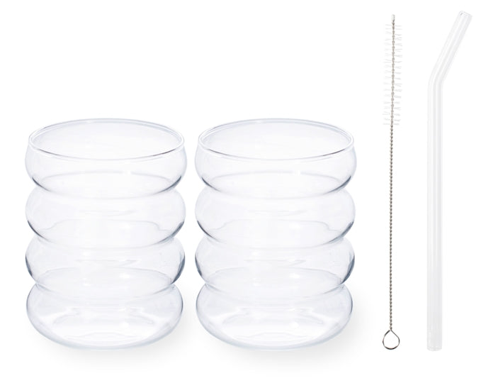 H&H Set 2 Bicchieri + 2 cannucce Matcha Tea 350 cc