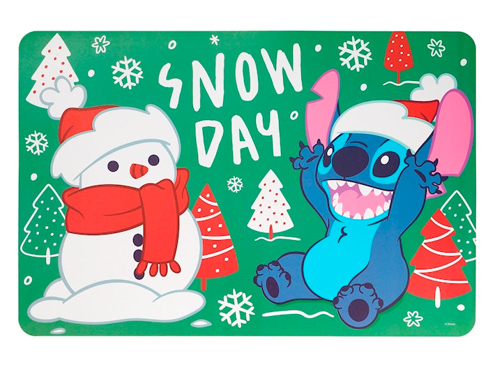 Tovaglietta Natalizia Stitch & Angel  Home in rombo 45x30 cm in Polipropilene, Tovaglietta Americana con Decorazioni Xmas per Colazione e Pranzo