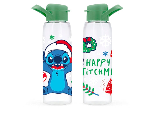 Borraccia Stitch Xmas in Tritan da 500 ml - Borraccia Natalizia Decorata con Stitch, Riutilizzabile e Lavabile in Lavastoviglie, Ideale per Scuola e Tempo Libero H&H