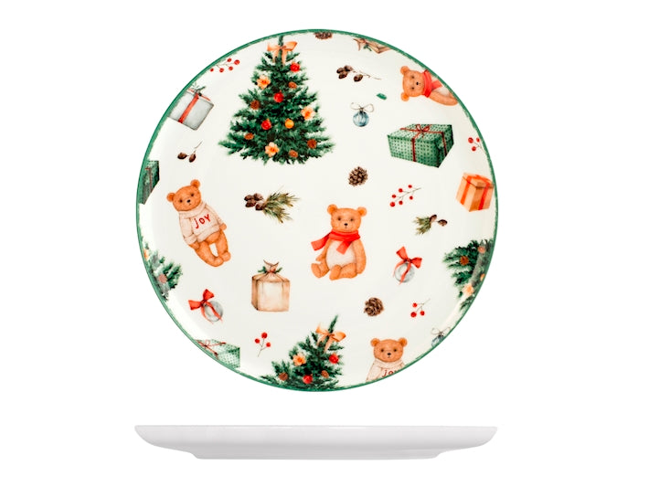 Piatto panettone in porcellana decorata natale forma coupe cm 27  Royal Norfolk