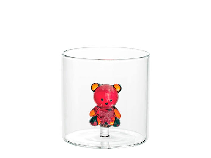 H&H Bicchiere Natalizio Tondo in Vetro Borosilicato 30 cl con Orsetto