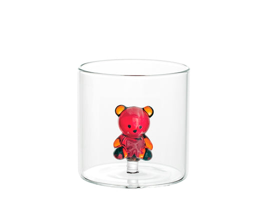 H&H Bicchiere Natalizio Tondo in Vetro Borosilicato 30 cl con Orsetto