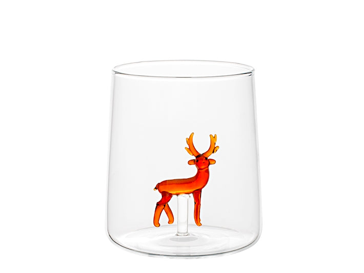 H&H Bicchiere Natalizio Conico in Vetro Borosilicato 48 cl con Renna