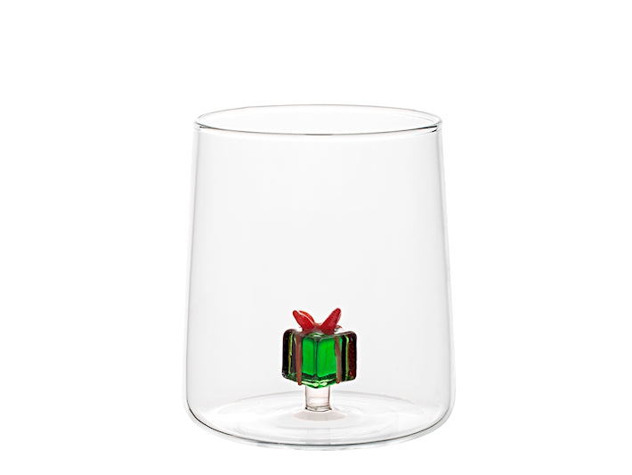 H&H Bicchiere Natalizio Conico in Vetro Borosilicato 48 cl con Pacco Regalo