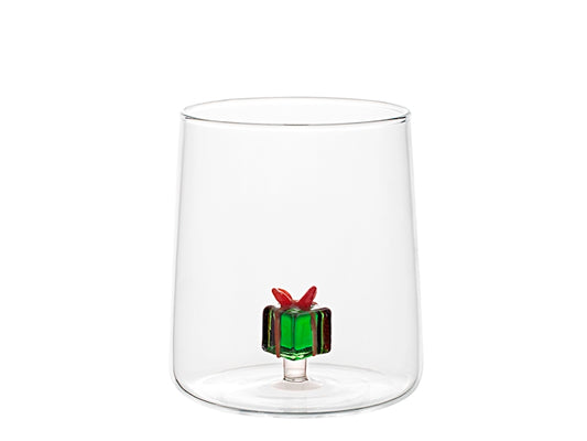 H&H Bicchiere Natalizio Conico in Vetro Borosilicato 48 cl con Pacco Regalo