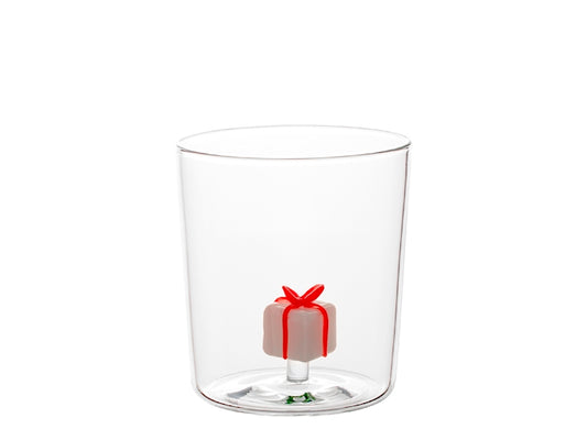 H&H Bicchiere Natalizio in Vetro Borosilicato 35 cl con Pacco Regalo