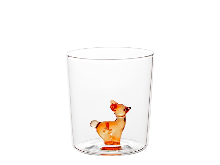 H&H Bicchiere Natalizio in Vetro Borosilicato 35 cl con Cerbiatto