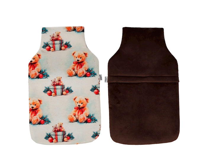 H&H Borsa Acqua Calda Dream 1,8 Litri con Rivestimento in Pile, Fantasia Orsetti
