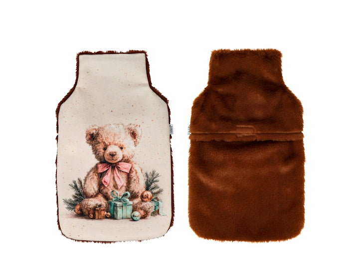 H&H Borsa Acqua Calda Fairy 1,8 Litri con Rivestimento in Pile Marrone, Fantasia Orsetto