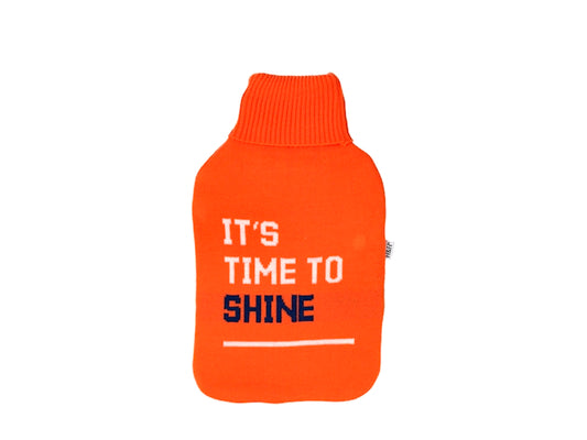 H&H Borsa Acqua Calda 1,8 Litri con Rivestimento in Maglia Arancione, It's Time to Shine