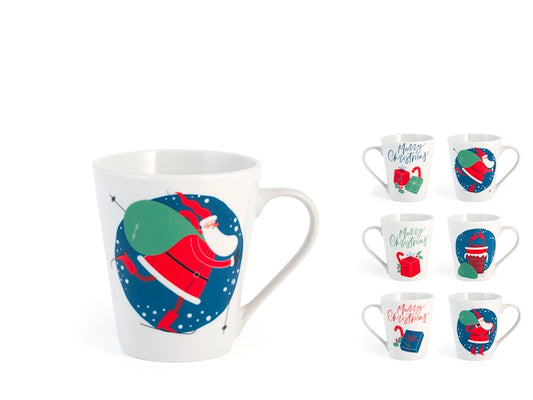 Royal Norfolk Mug Natalizia Merry Christmas con Scritta Verde in Porcellana 310 ml