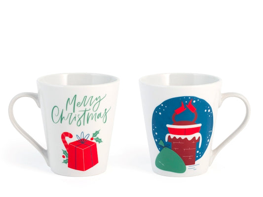 Royal Norfolk Mug Natalizia Merry Christmas con Scritta Verde in Porcellana 310 ml