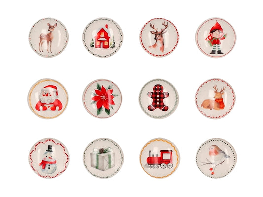 Home in Rombo Set 4 Tappi per Bottiglia Natalizi in Sughero e Ceramica, Decorazioni Assortite Babbo Natale, Stella di Natale, Omino Pan di Zenzero e Renna
