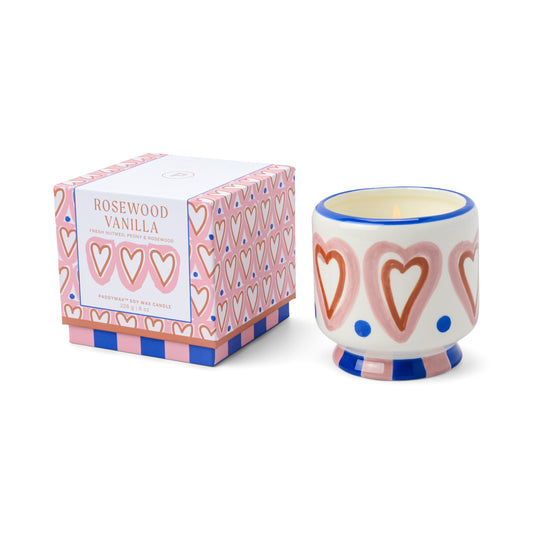 Candela Adopo in ceramica da 226 g (8 oz) - Profumo Rosewood Vanilla Â- Confezionata in scatola