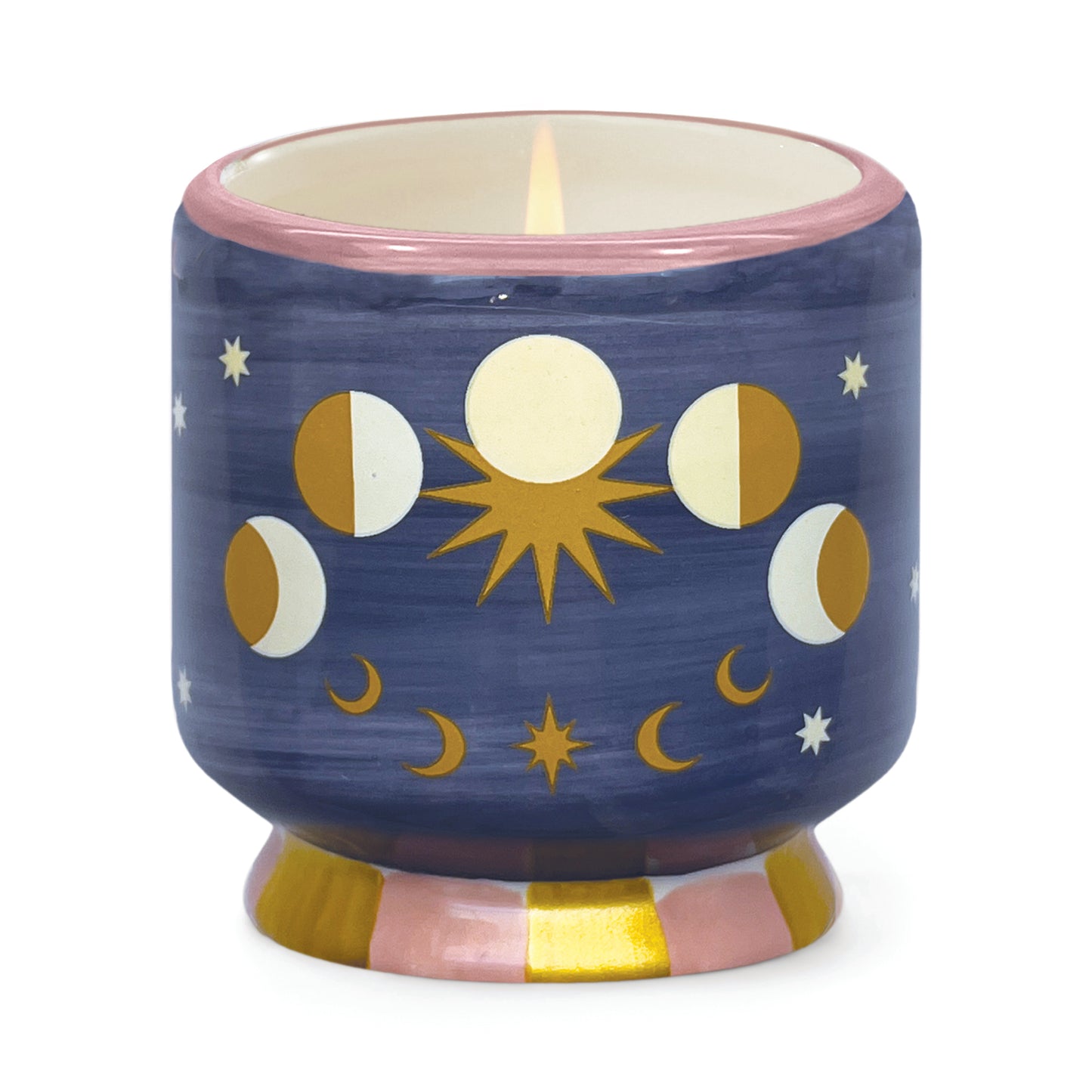Candela Adopo Moon Phases In Ceramica - Jasmine & Rose - Confezionata in Scatola