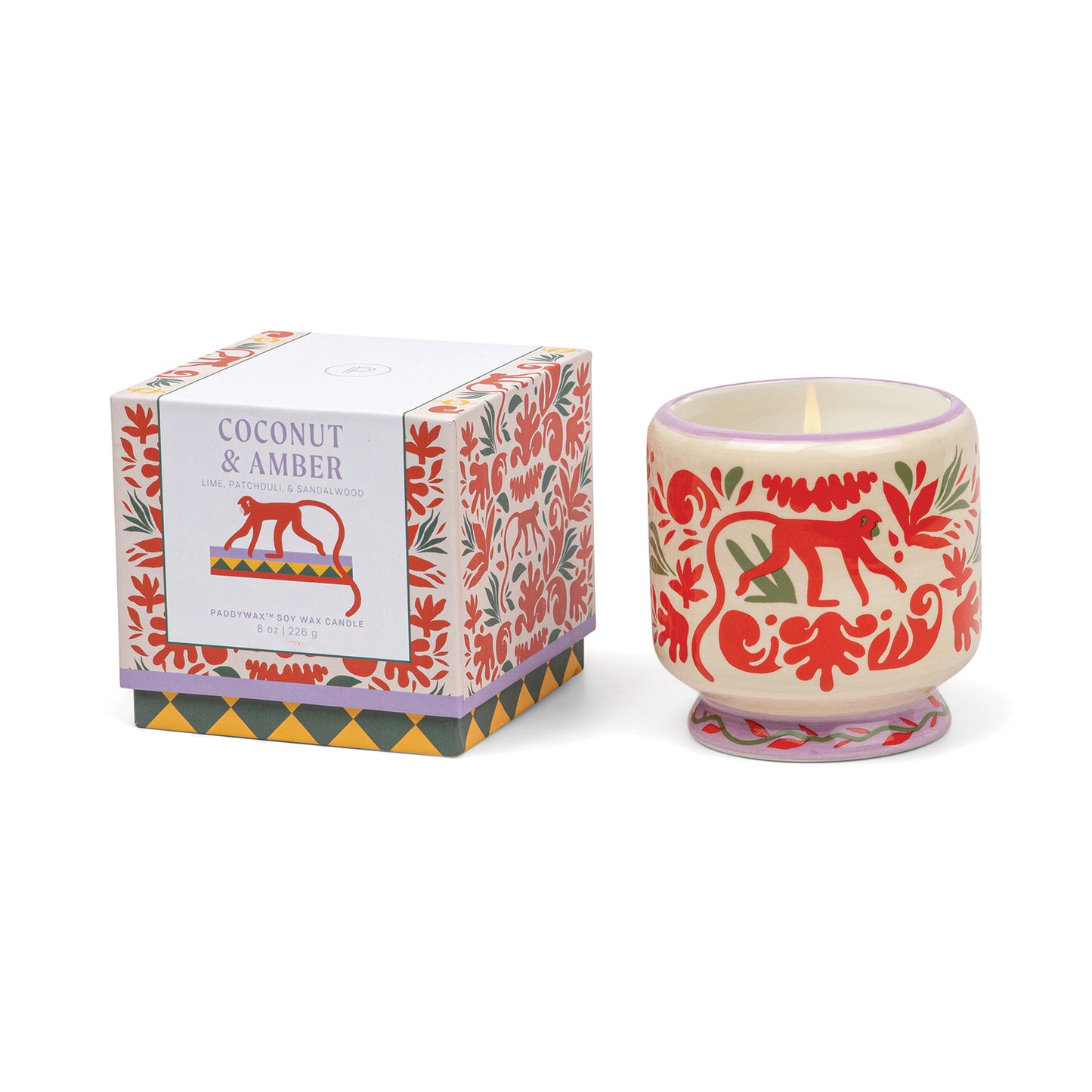 Candela Adopo Jungle in Ceramica - Coconut & Amber- Confezionata in Scatola