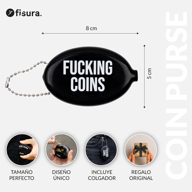 FISURA Porta monete con scritta "All you need is money"