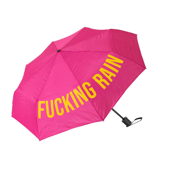 FISURA Ombrello con scritta "Fucking Rain" rosa
