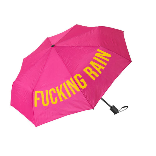 FISURA Ombrello con scritta "Fucking Rain" rosa