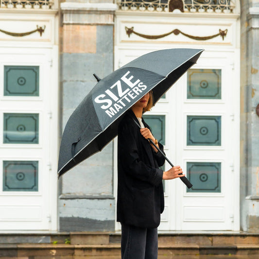 FISURA Ombrello gigante con scritta "Size matters"