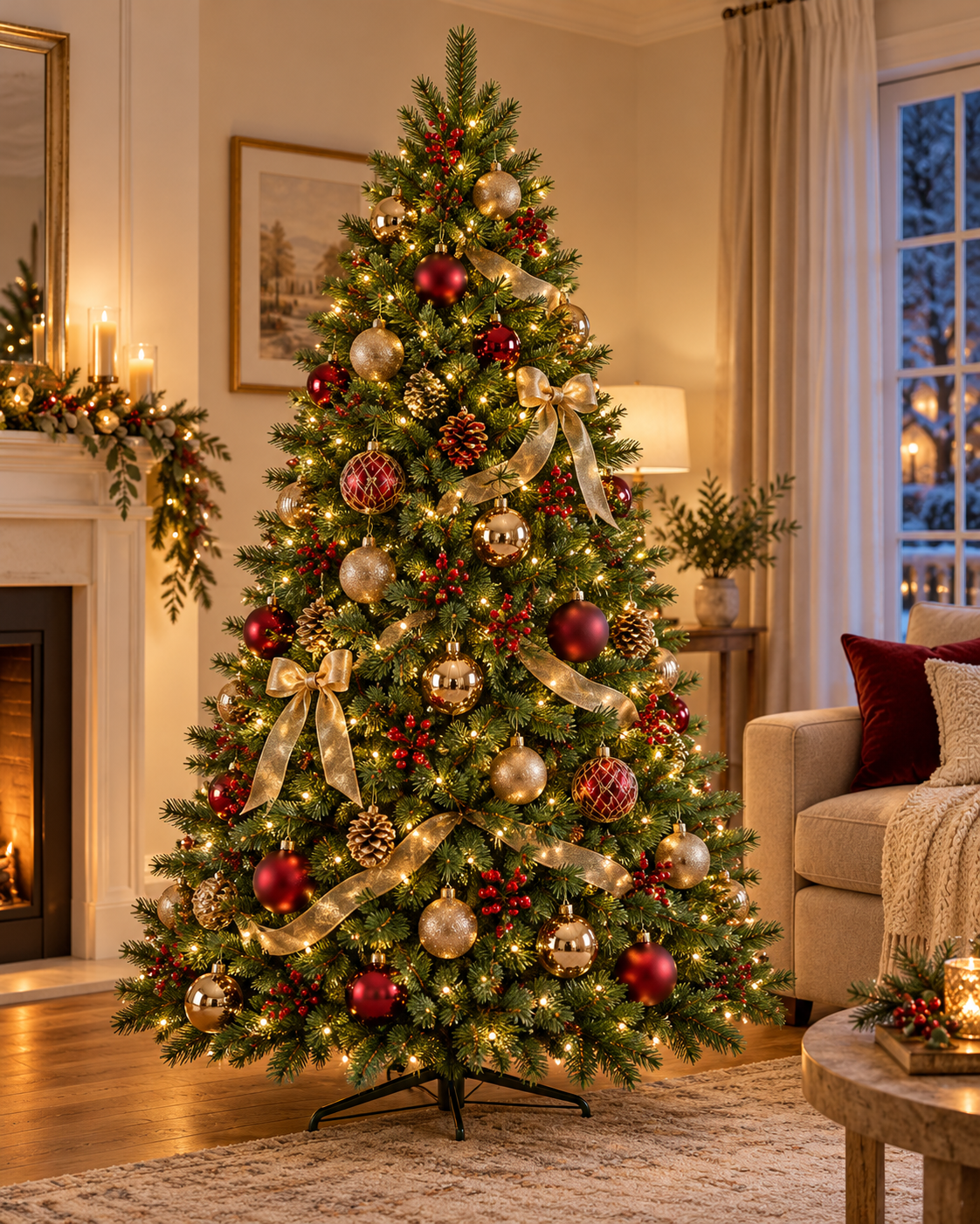 Albero di Natale artificiale Wilson alto 180 cm, 926 punte, PE e PVC