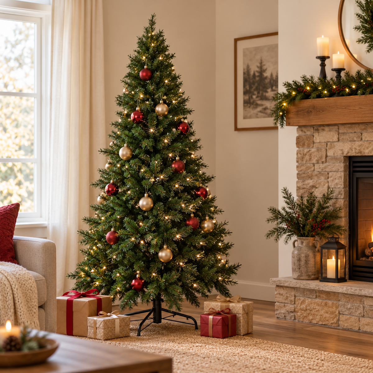 Albero di Natale artificiale Dolomiti alto 150 cm, 348 punte