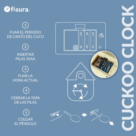 FISURA Orologio a cucù fantasia nuvole