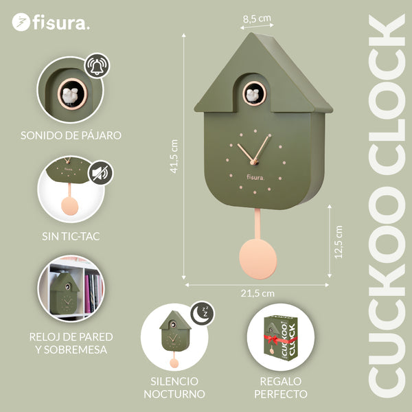 FISURA Orologio a cucù colore oliva
