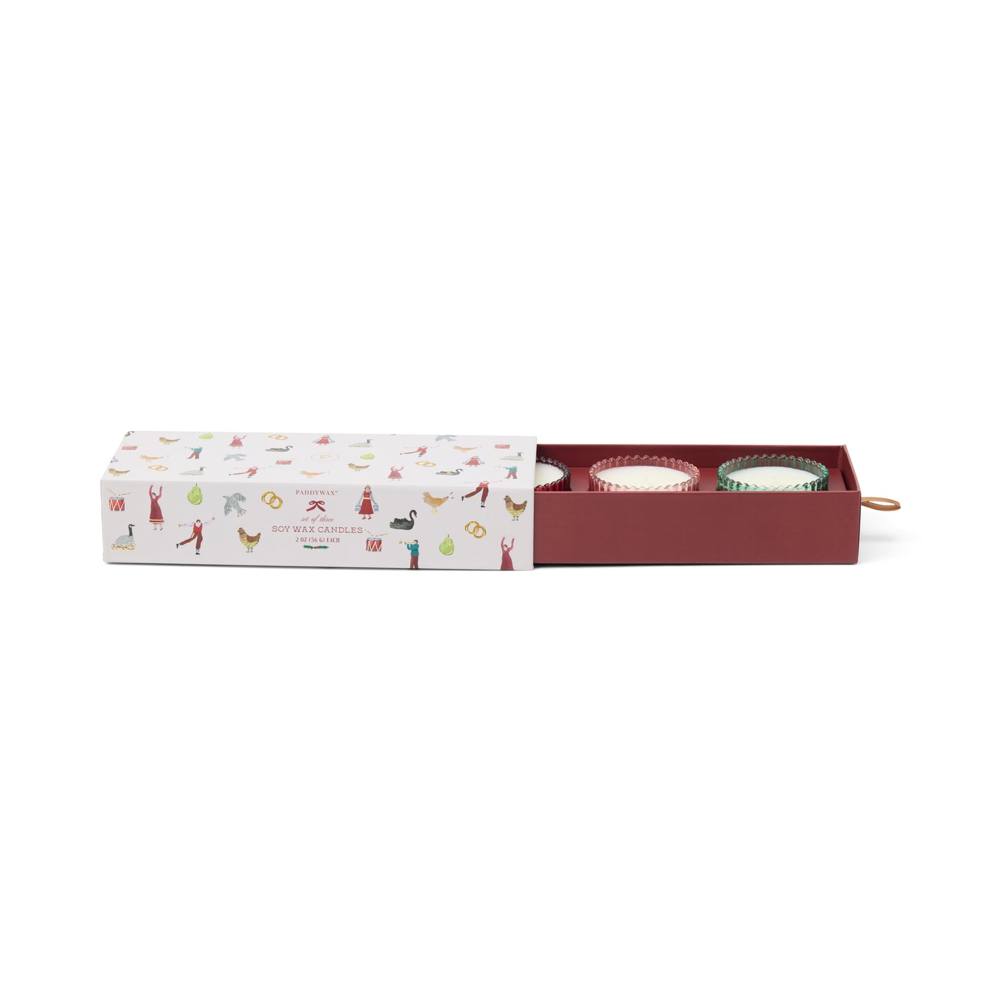 Set Regalo di Natale Â- 3 Candele Profumate in Vetro Zigrinato Â- Winter Berry, Menta Rosa, Abete Balsamico