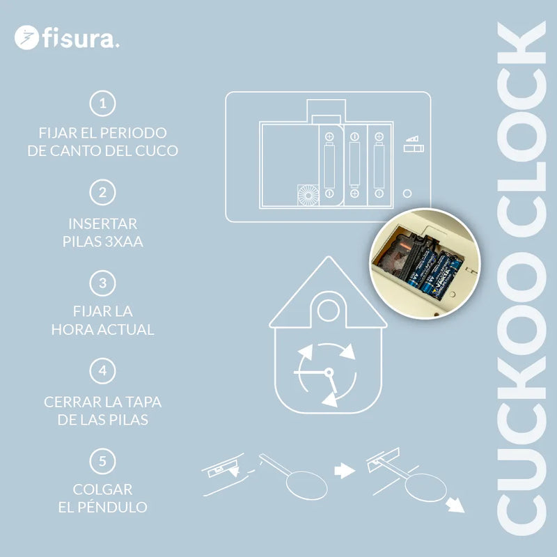 FISURA Orologio a cucù colore azzurro