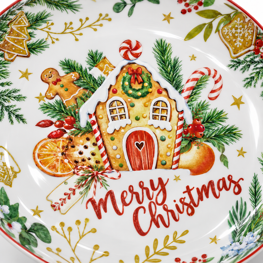 Servizio piatti natalizio Christmas in porcellana, 18 pezzi per 6 persone