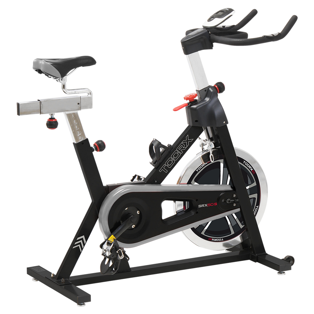 Indoor Cycle SRX-50S con Sistema di Frenaggio a Pattini e Trasmissione a Catena, Sella e Manubrio Regolabili