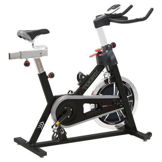 Indoor Cycle SRX-50S con Sistema di Frenaggio a Pattini e Trasmissione a Catena, Sella e Manubrio Regolabili